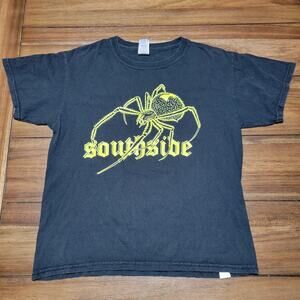 Southside Kids Black Unisex Glow Tee w/ Yellow Black Widow - Size Kids Medium